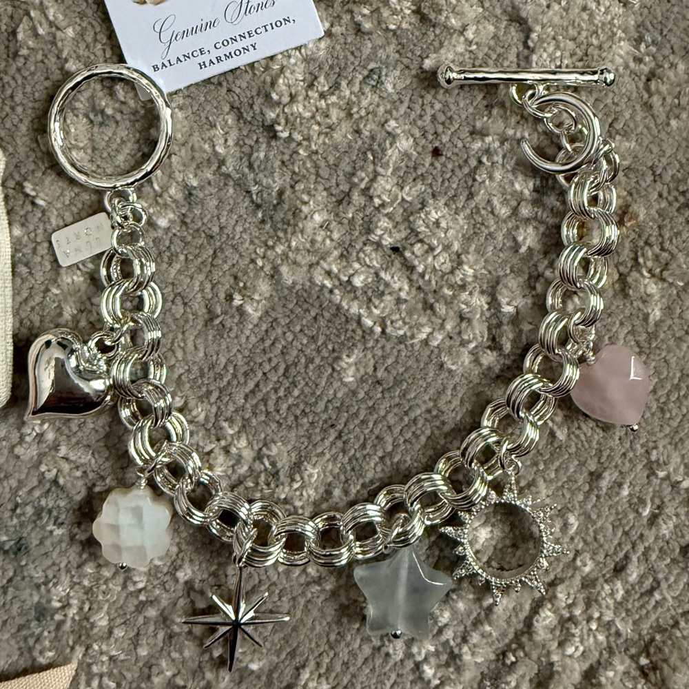 Luna Norte Viral Silver Charm Bracelet New 2A